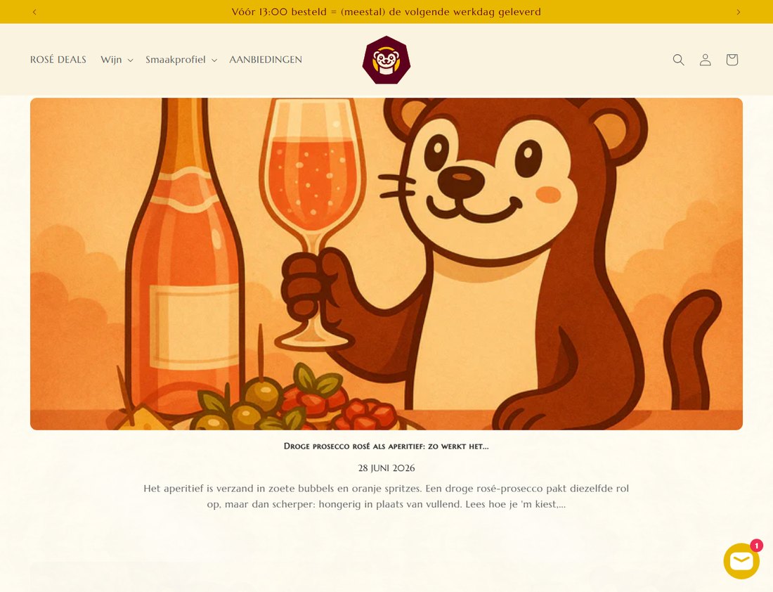 De blogpagina van Wijn met een Boodschap met dagelijks nieuwe artikelen en eigen illustraties
